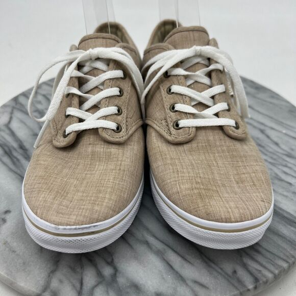 Vans Sneakers Womens 8 Beige Canvas Lace Up Low Top Classic Skateboarding Shoes - Picture 3 of 11